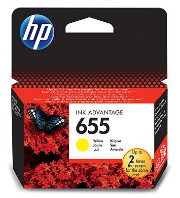 Картридж для принтера и МФУ HP 655 CZ112AE желтый для Deskjet Ink Advantage 3525, 4615, 4625, 5525, 6525 e-All-in-One (600стр.)