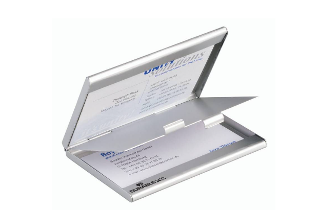 Визитница Durable Business Card Box Duo 20 визиток серебристый